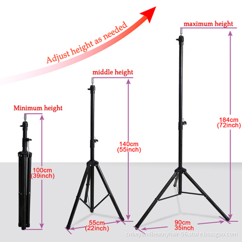 Wig Stand Tripod Mannequin Head Stand Metal Wig Head Stand Holder Adjustable Tripod for Wigs Making Styling